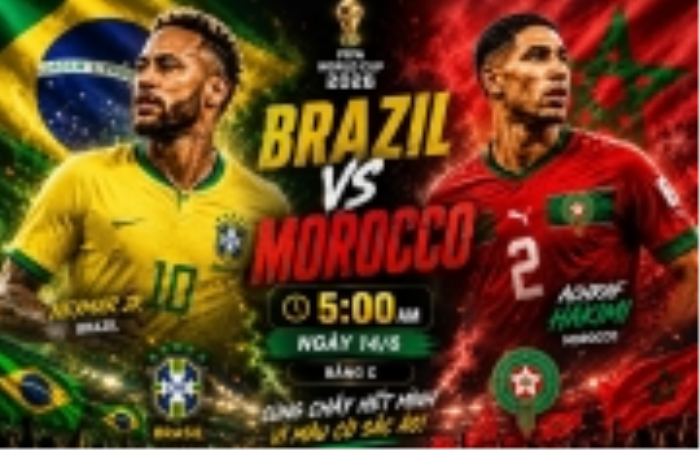 CHÍNH THỨC: Đội hình xuất phát Brazil vs Morocco